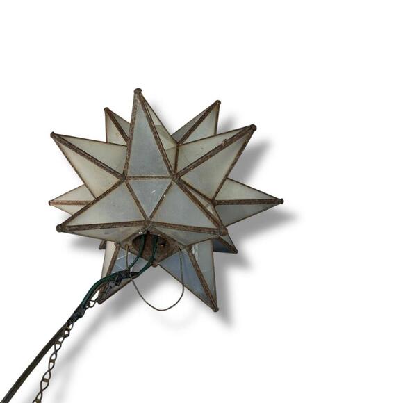 Lot of 3 Vintage Frosted White Glass Star - Picture 5 of 9